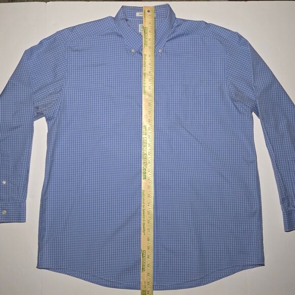 L.L. Bean Mens Blue Black White Checkered LongSleeve Button Up Shirt Size XL-Reg - Picture 11 of 11